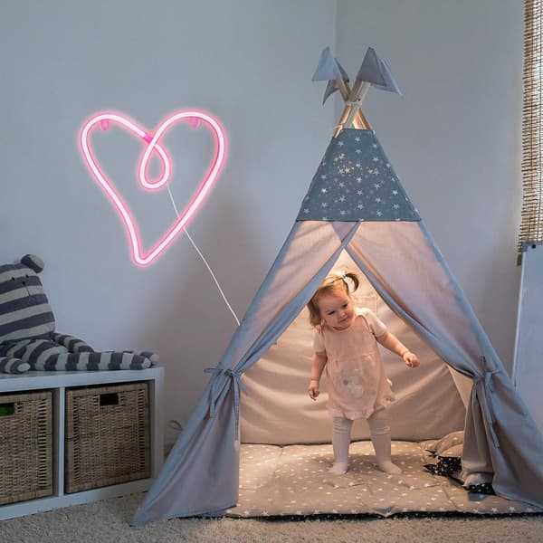Kærlighedshjerte neonlys Valentinsdag natlamper hjerteformede neonskilte