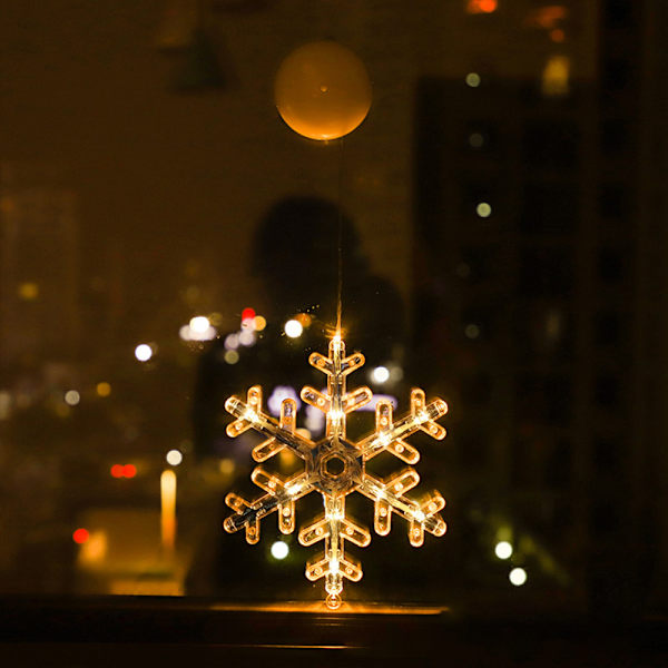 Batteridriven varmvit, jul LED-ljus Bell + Snowflake