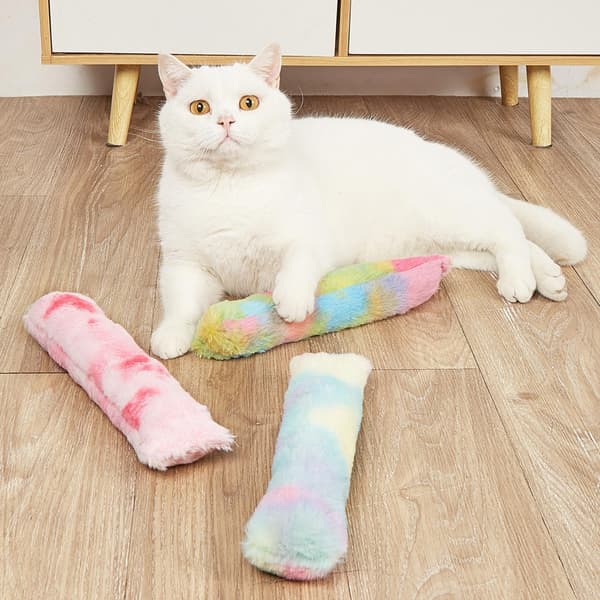 Catnip Legetøj Plys - Legetøj Blød Candy-Bar trække legetøj til kat killing sovelegetøj White