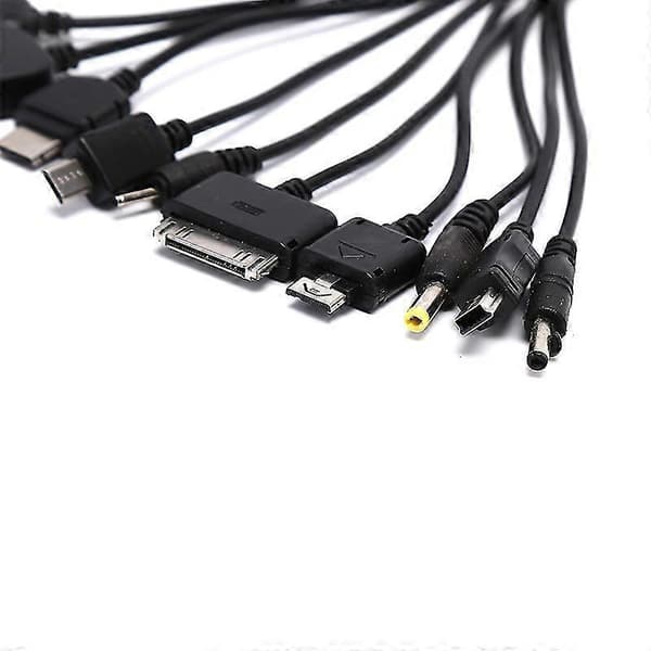 Universell 10-i-1 multifunksjons mobiltelefon spill USB-ladekabel lader