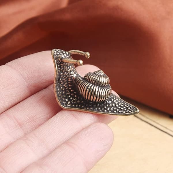 Personlighet Pure Copper Mini Snigel Staty Ornament (A)