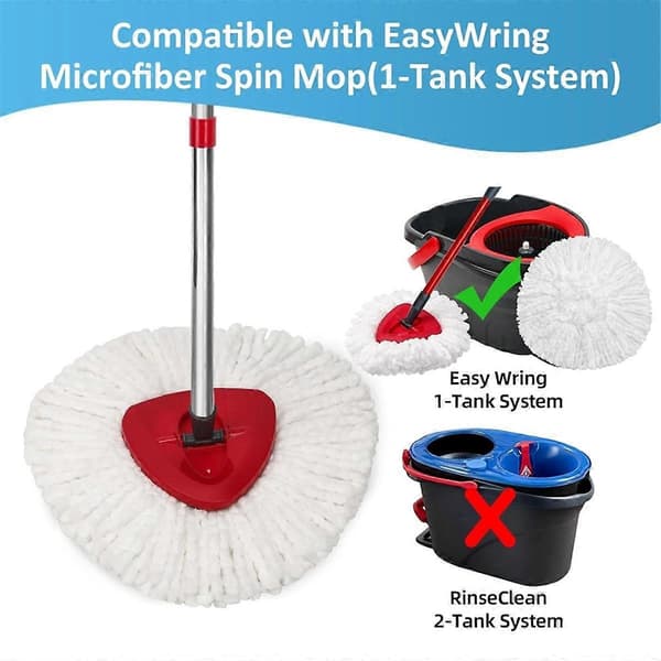 Erstatningshode for EasyWring 1-Tank Spin System Mopphoder Mikrofibermopp for Kjøkken Hjem