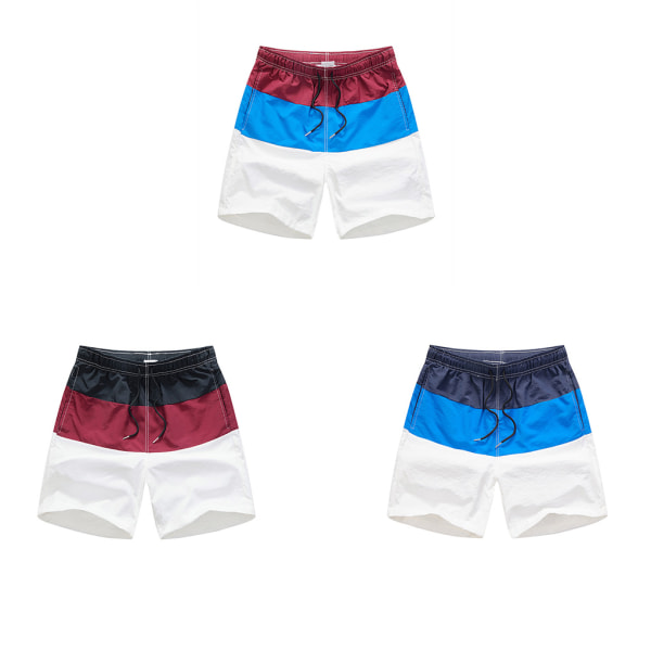 1/2/3/5 Hengittävät ja tyylikkäät miesten shortsit - kesään Blue and Wine Red M,1 1 Pc
