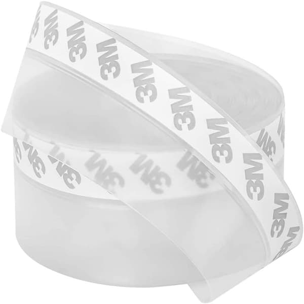 Selvklebende dørbunn, 5M x 45MM Transparent Myk Silikon Tetning
