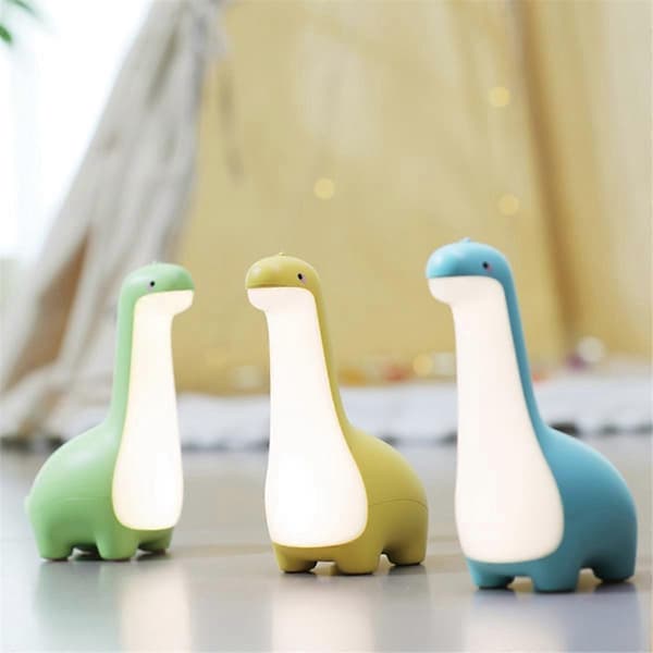 Dinosaur Nattlys Søt Barn Nattlys Øyebeskyttelse Nattbordslampe USB-lading Romdekorasjon Barnegave