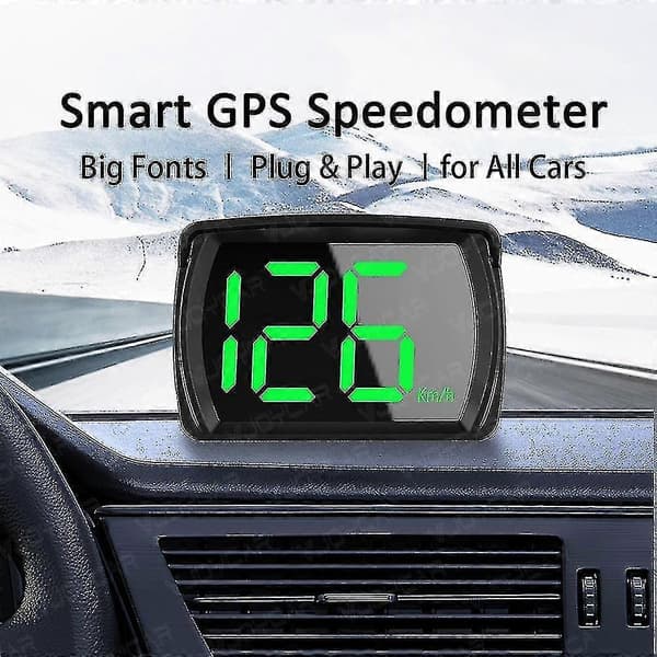 Senaste GPS HUD Digital Hastighetsmätare Plug & Play Alla Bilar Stor Font Kmh Mph Biltillbehör