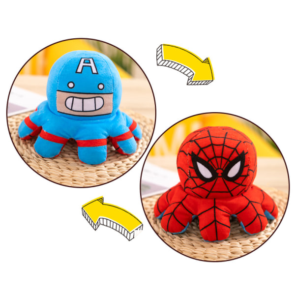 Flipped Octopus Anime Plysch Toy Spider Man Captain America 30cm 40cm