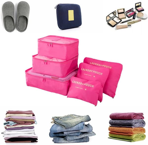6-pack resväska Organizer Resekläder (rosa) rose