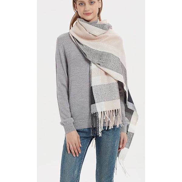 Dammode lång sjal Big Grid Winter Warm Lattice Large Scarf