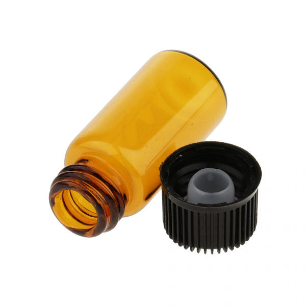 20 kpl läpinäkyviä lasipulloja Dram-pulloja korkilla Musta Ruskea 3ml