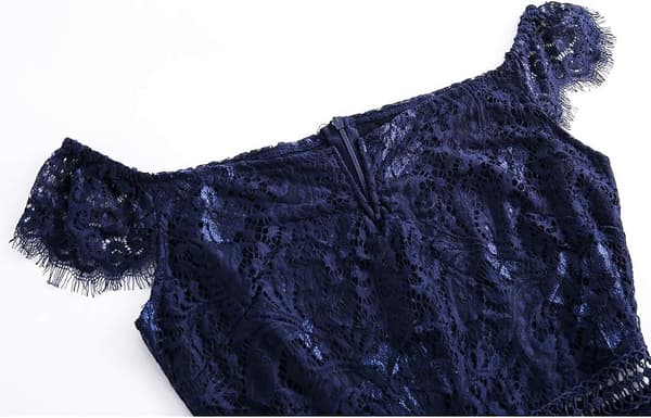 Elegant blommig spets Bodycon Cocktail Klänning för kvinnor, XL