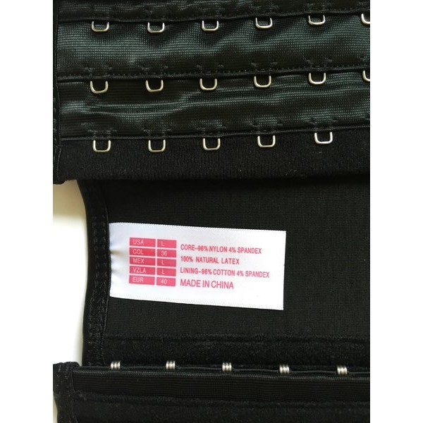 Waist Trainer naturlig latex korset Black M