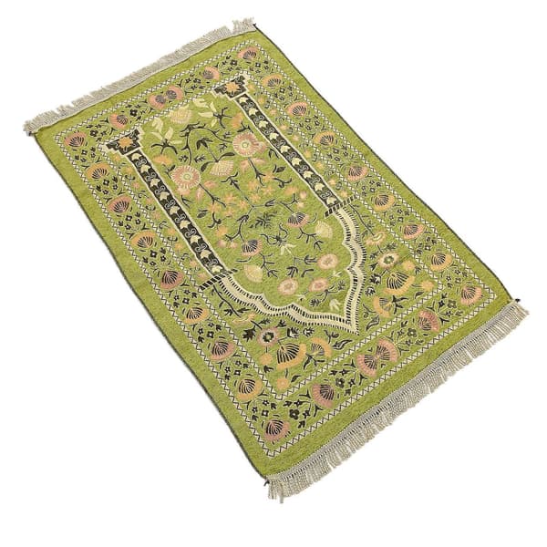 Teppe med dusker for pilegrimsreise, mykt chenille-bønneteppe, multifunksjonelt bønneteppe for soverom, bord, korridor, blekgult
