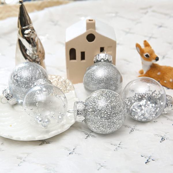 Julgransprydnader, splittersäkra Klara Silver Julgranskulor 30st