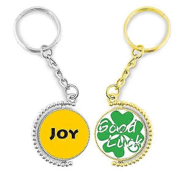 Joy Word Inspirerende Citat Ordsprog Nøglering Tilbehør Par Nøgleholder Held