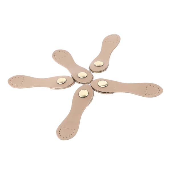 5 uppsättningar läderknäppen, mjuka, bärbara DIY-sydda läderflikstängningar för handväskor, axelväskor, plånböcker, beige antik mässingstillbehör