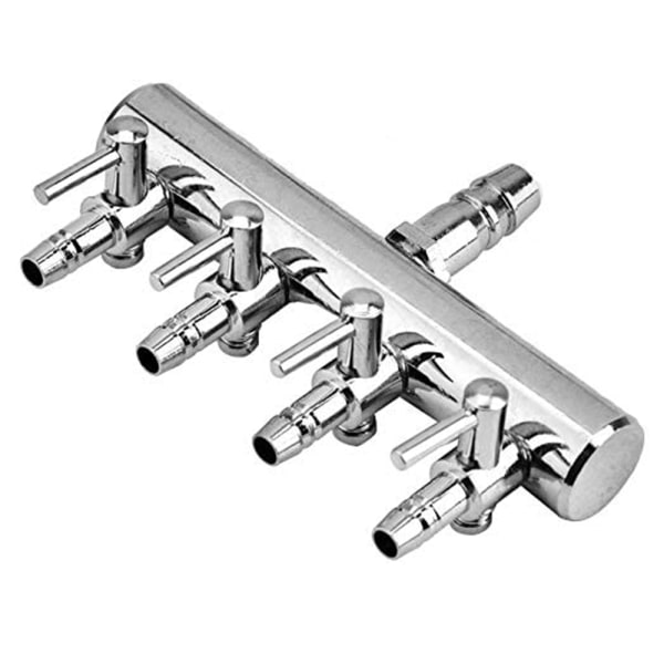 Luftkontrollventil for akvarium, luftventil for fisketank, rustfritt metall 4 heads
