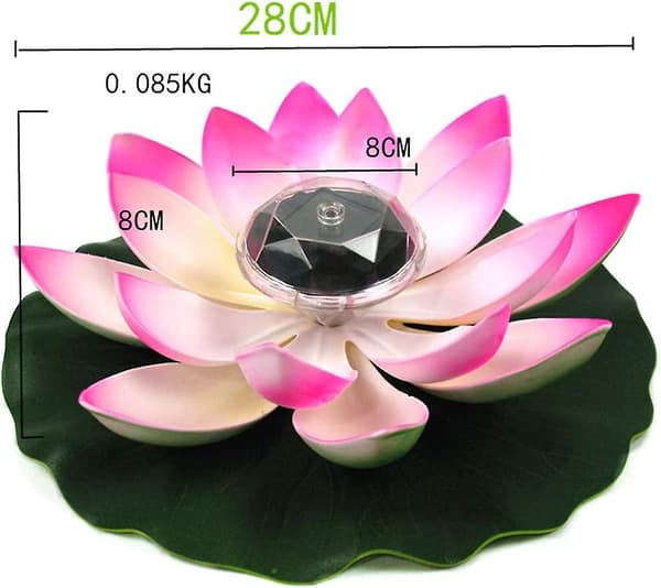 Lotus Light, Solar Flydende Pool Dekorativ Lotus Led Farveskiftende