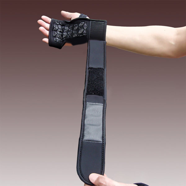 Powerlifting Treningshanske Gym Treningshanske Løftegrep Pull Up Grips Puter Løfte Svettesikker Pad med 4 Fingerløkker Blue L