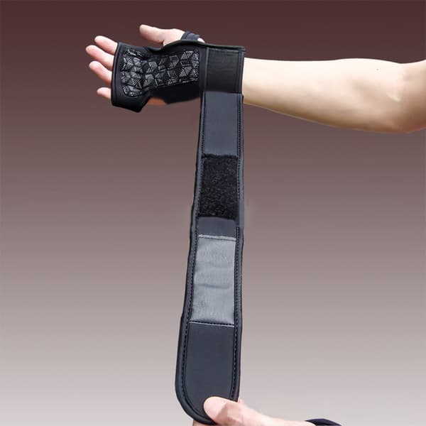 Powerlifting Workout Handske Gym Workout Handske Lyftgrepp Pull Up Grips Kuddar Lyftande svettsäker dyna med 4 Finger-loopar Orange XL