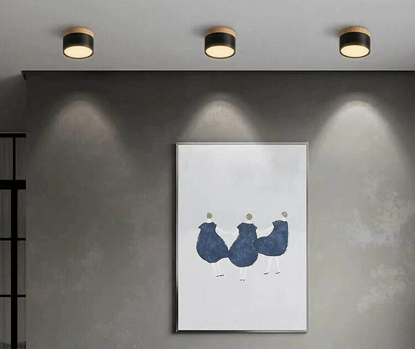 Rund LED-loftlampe Sort Varmt Hvid Aluminium Loftlampe