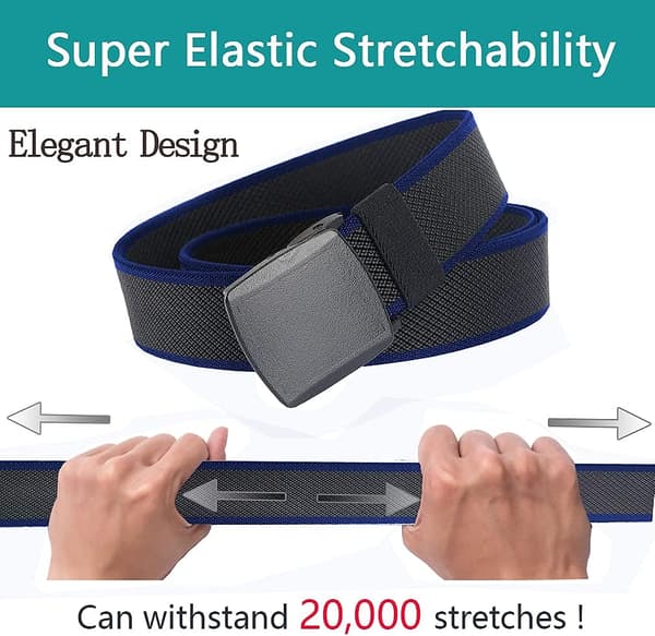 Elastiska bälten Herr Dam Stretch Canvas Bälte Slitstarkt plastspänne för arbete Resor Sport