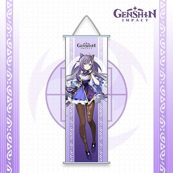 Spill Anime Genshin Impact Hengende Bilder Cosplay Eula Tartaglia Ganyu Hutao Keqing Mona Rominnredning Julegave Light Pink