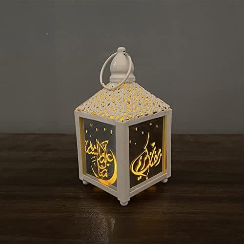 Ramadan-lyhdyt Lamppu Eid Mubarak Sisustus LED-valot white