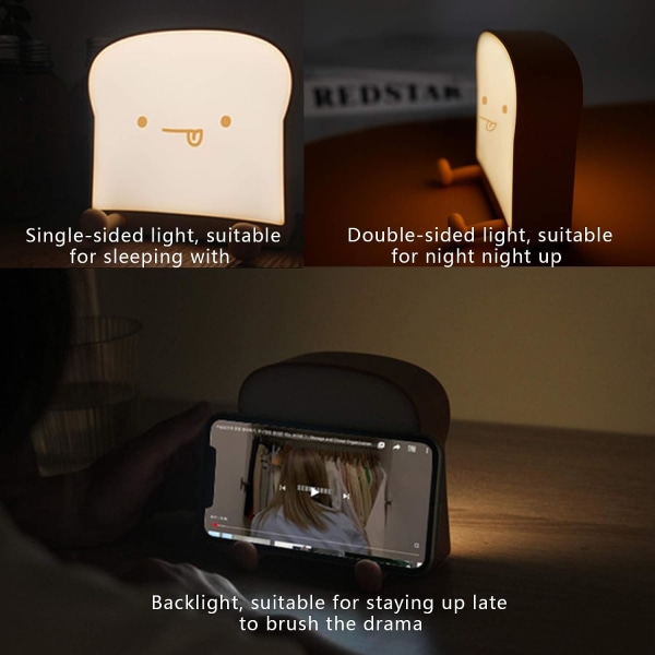Härlig nattlampa Bakat bröd LED nattlampa, portabelt sovrum
