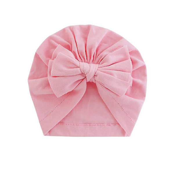 Nya bomullsmössor för barn Söta bowknot turbanhattar Mjuka elastiska mössor för nyfödd