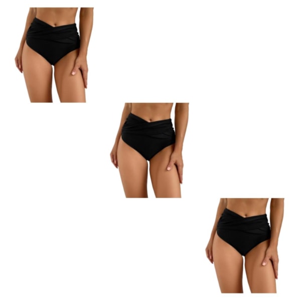 1/2/3 Dame badebukser Pool Party Dame badetøj Snorkling Black S 3PCS
