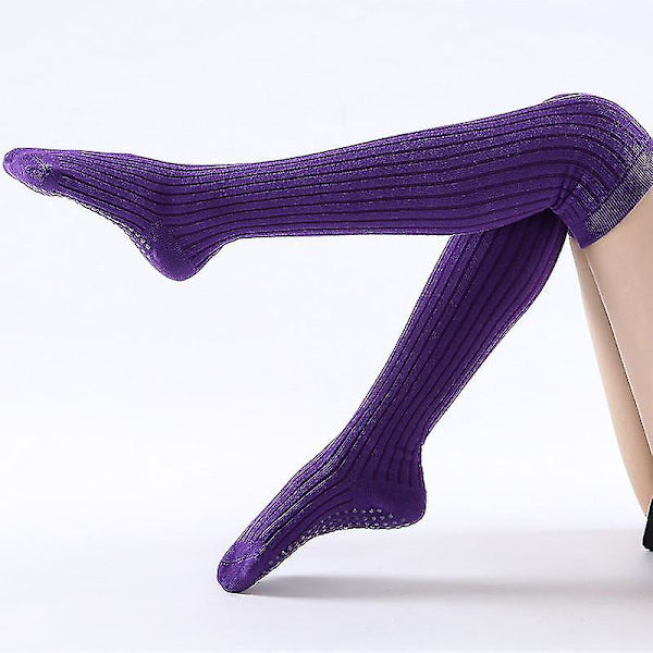 Lange engangs sklisikre yogasokker 3 par Pure purple