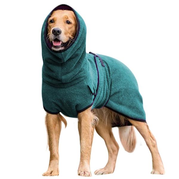 Husdjur Hundar Kläder Handduk Torkning Morgonrock Kappa Valp Varmare Kläder Lake Blue 4XL