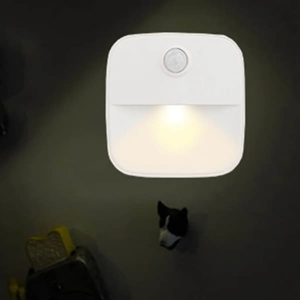 3st LED Nattljussockel med rörelsesensor Nattljusskåp, vit