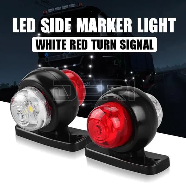 2 stk. Lastebil Tilhenger Lys LED Sidemarkeringslys Posisjonslys red yellow