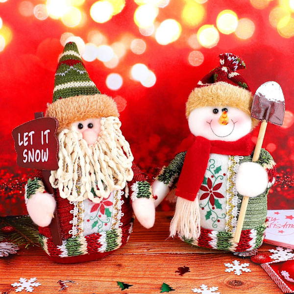 3-pack julsittande Santa Snowman Renbord