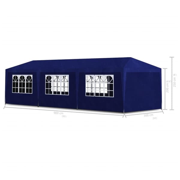 vidaXL Juhlateltta 3x9 m sininen blue