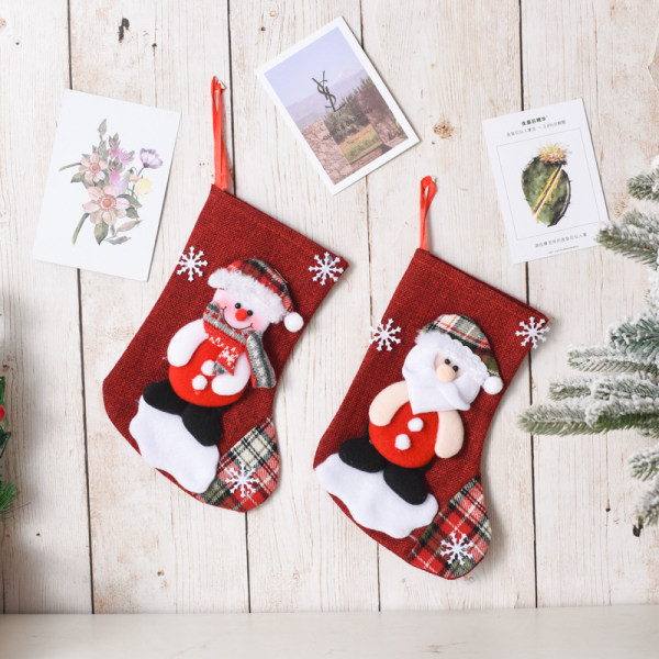 4 linne julstrumpor Juldekorationer Julklapp