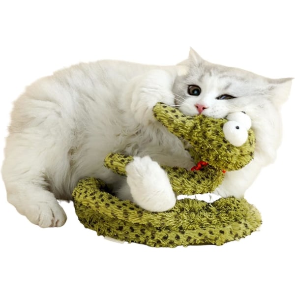 Plysch Cat Squeaky Toy 1st Kitten Supplies Interactive Snake Toy, Long Tail Snake Interactive Toy, Tillbehör för innekatt, present till kattälskare