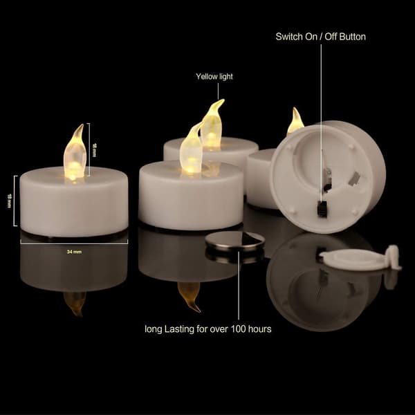 ##/24 Flammeløse LED-telys, varm gul, realistisk flimring ##/