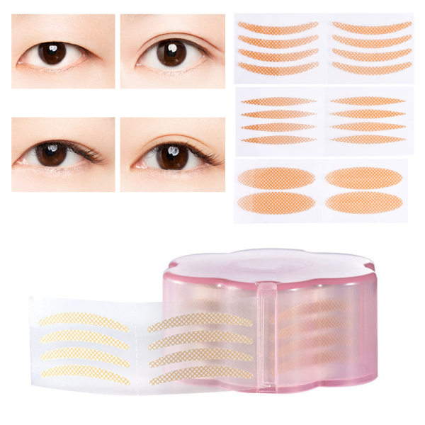 A Pack 1200 Hooded Waterproof Double Eyelid Tapes Självhäftande grid ellipse