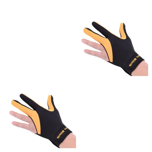 1/2/3 Venstre Hånd Snooker Billard Handske Gave Lavet af Elastisk Yellow Black 2PCS