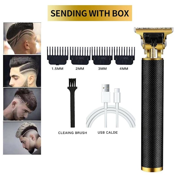 Hårtrimmer Barberare Hårklippare Uppladdningsbar Hårklippare Sladdlös M F 1set