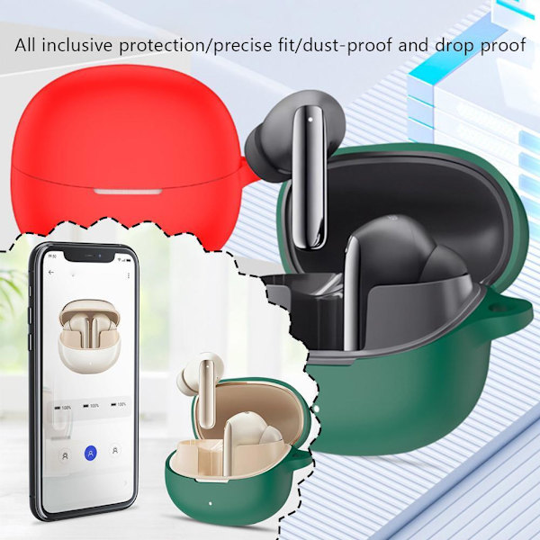Silikonfodral för Bluetooth-headset för QCY MeloBuds Pro USD B2A2 Red 1set