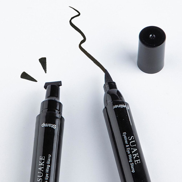 SUAKE 2-i-1 Dubbelsidig Magisk Eyeliner Tätningstämpel Eyeliner BlackA 1# small sealing head