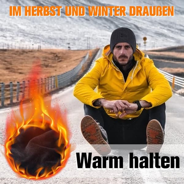 Unisex vintervarm stickad mössa, varm löparmössa, skidmössa med foder och fleecefoder