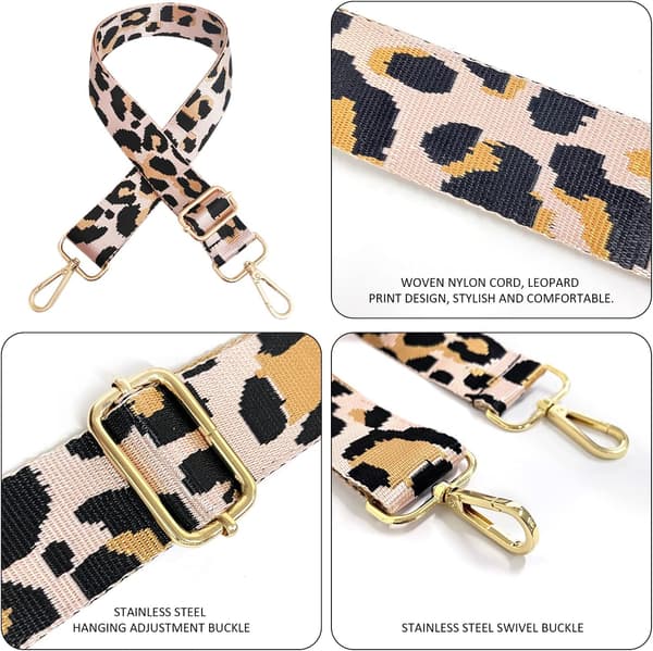 Skulderrem med leopardprint og kvast (pink)