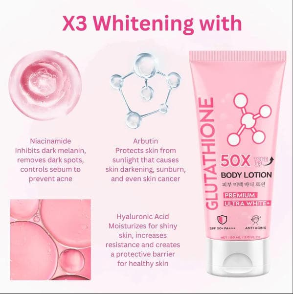 Lysnende kroppslotion 150ml Glutation 50X Kroppslotion