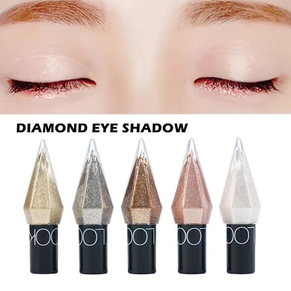 Glitter flytande eyeliner, metallisk skimrande vit silver guld Diamo gold One-size