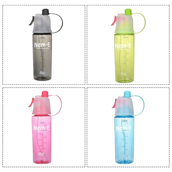 Sportvattenflaska 600mL Mist Spray Vattenkopp Idealisk För Cykling  blue 600ml